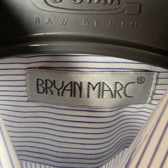 VINTAGE Bryan Marc Blue Button Up Shirt - Picture 3 of 6